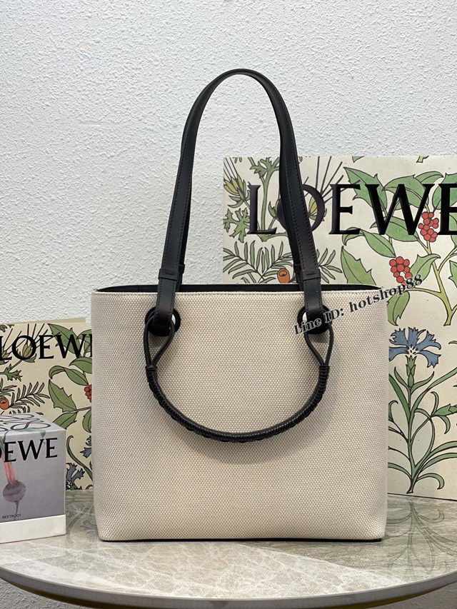 Loewe專櫃爆款千與千尋聯名系列刺繡印花托特包 羅意威小號經典牛皮革Anagram Tote手袋手提肩背女包 10933 lyw1238